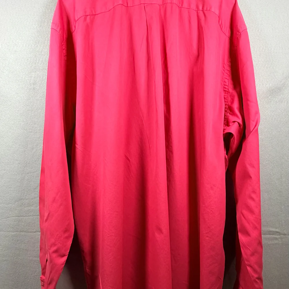 Ralph Lauren Mens Feather Weight Twill Button Down Shirt Pink 3XLT Long Sleeve